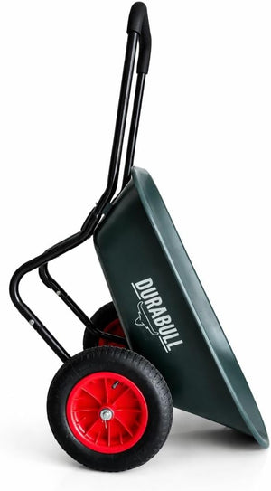 DURABULL 2 Wheel Wheelbarrow, 78 Litre Heavy Duty Garden Barrow-Carries 150kg