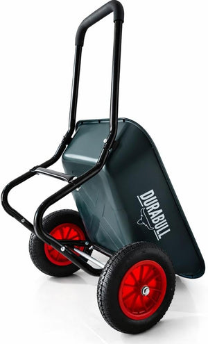 DURABULL 2 Wheel Wheelbarrow, 78 Litre Heavy Duty Garden Barrow-Carries 150kg