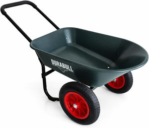 DURABULL 2 Wheel Wheelbarrow, 78 Litre Heavy Duty Garden Barrow-Carries 150kg