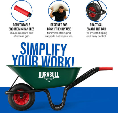 Heavy Duty Garden Wheelbarrow – Durable Outdoor Cart for Yard, Soil & Landscaping