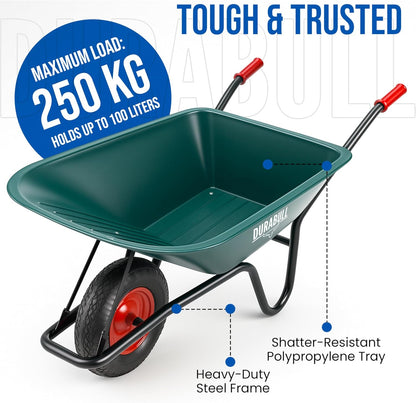 Heavy Duty Garden Wheelbarrow – Durable Outdoor Cart for Yard, Soil & Landscaping