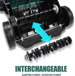 Heavy-Duty 3-in-1 Lawn Scarifier, Aerator & Rake